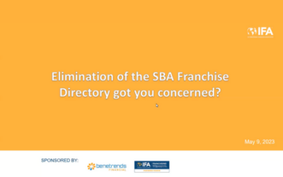 Elimination of the SBA Franchise Directory Got You Concerned?